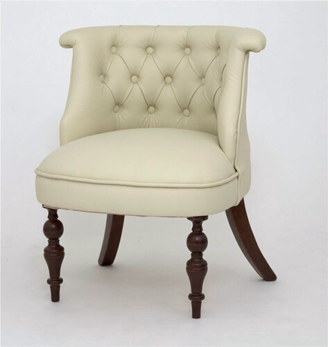 Изображение товара Кресло Бархат (темный тон / кожзам 4 кремовый)