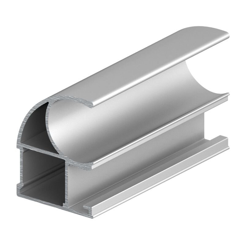 Профиль вертикальный асимметричный (ручка). Хром матовый 2.6 метра  комплект 2шт.