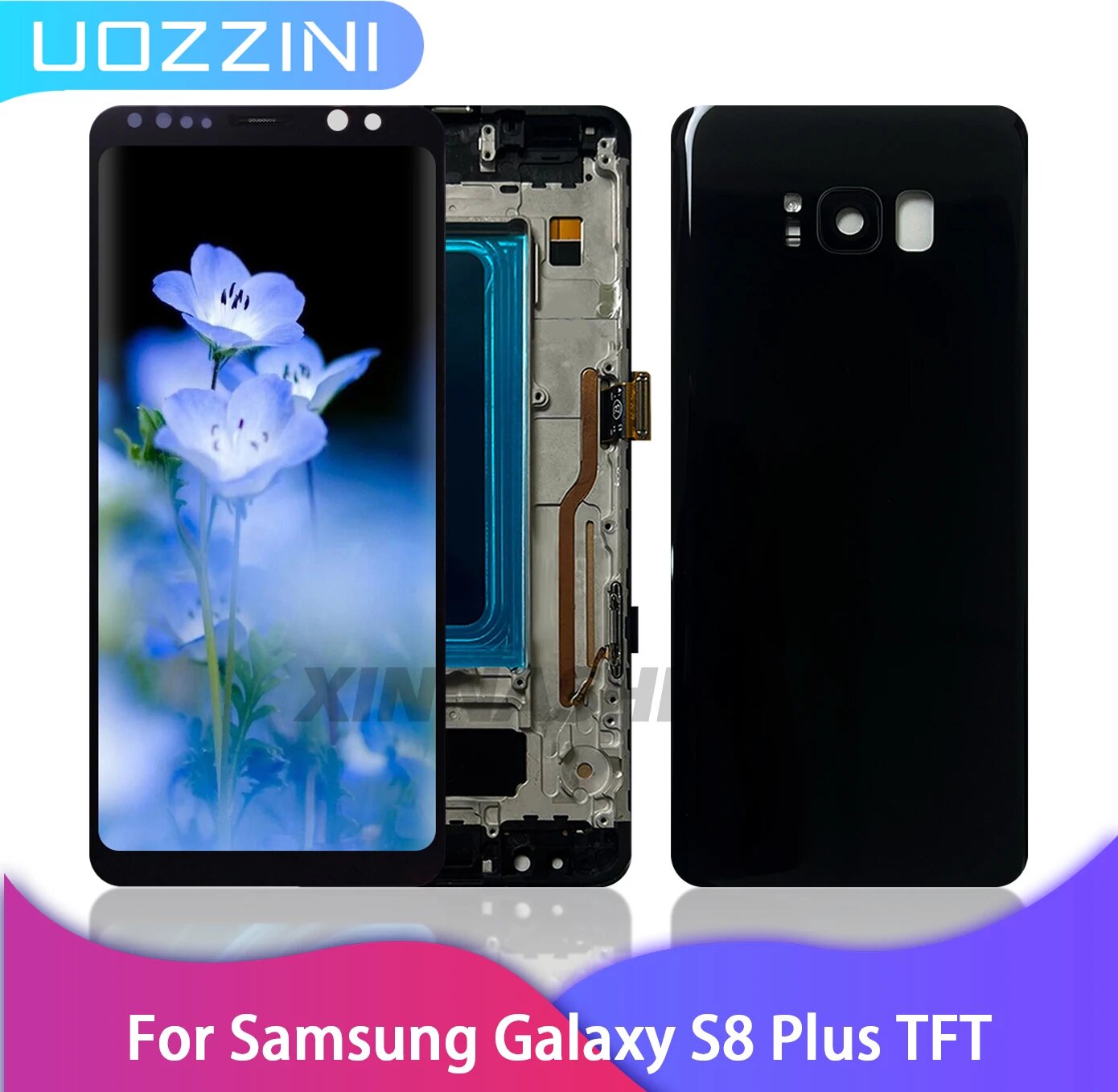 TFT ЖК-дисплей для Samsung Galaxy S8 plus G955fd G955F G955 с рамкой дисплея и сенсорным экраном в сборе, цифровые детали, 100% протестировано, Black Frame Cover — фото 1