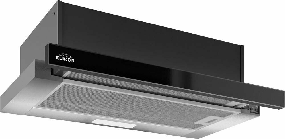 Вытяжка встраиваемая ELIKOR Интегра GLASS 45Н-400-В2Д, ширина 45 см, отвод/циркуляция, серебристый/серый
