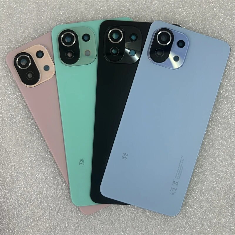 Задняя крышка аккумуляторного отсека A + для Xiaomi 11 Lite 4G, задняя крышка, дверца Mi 11 Lite 5G, жесткий чехол для аккумулятора, задняя крышка корпуса, замена, Green 5G