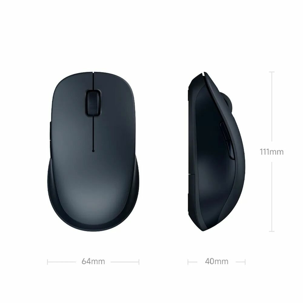 Мышь беспроводная Xiaomi Wireless Bluetooth Dual Mode Mouse 2 (XMSMSB01YM) Black — фото 1
