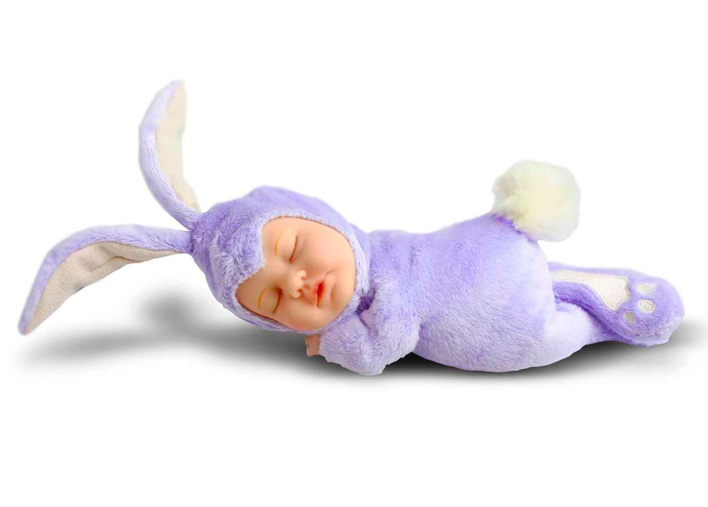 Пупс мягконабивной коллекционный Anne Geddes "Кролик фиолетовый" 23 см