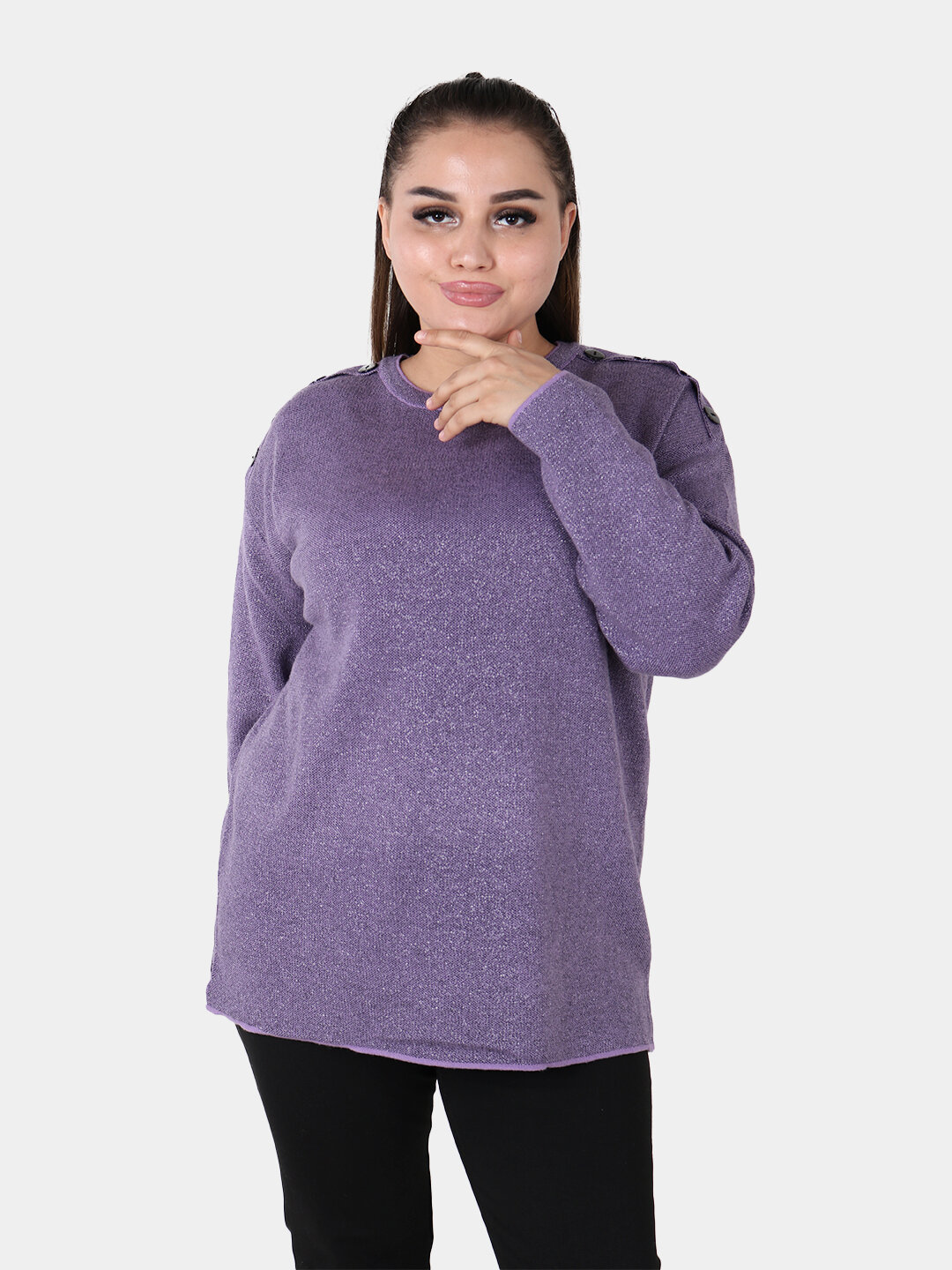 Свитер размер One Size, , фиолетовый