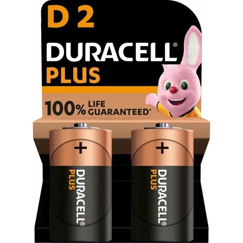 Батарейка Duracell PIus LR20 D BL2 Alkaline 1.5V (2/20) 2шт/уп 2120854