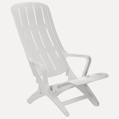 Изображение товара Шезлонг Альтернатива, складной, с подлокотниками, белый, 94x65x80 см