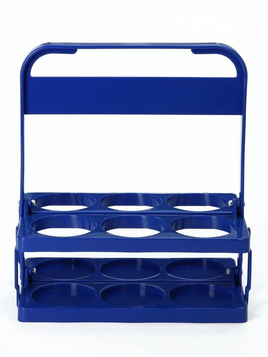 Стильная переноска для бутылок синяя 33х27.2х18 см