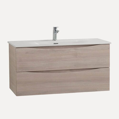 Изображение товара Тумба под раковину без столешницы BelBagno Marino-cer-n 100 подвесная, светлое дерево, матовая, из МДФ, тумба для ванной, с ящиками, с доводчиками