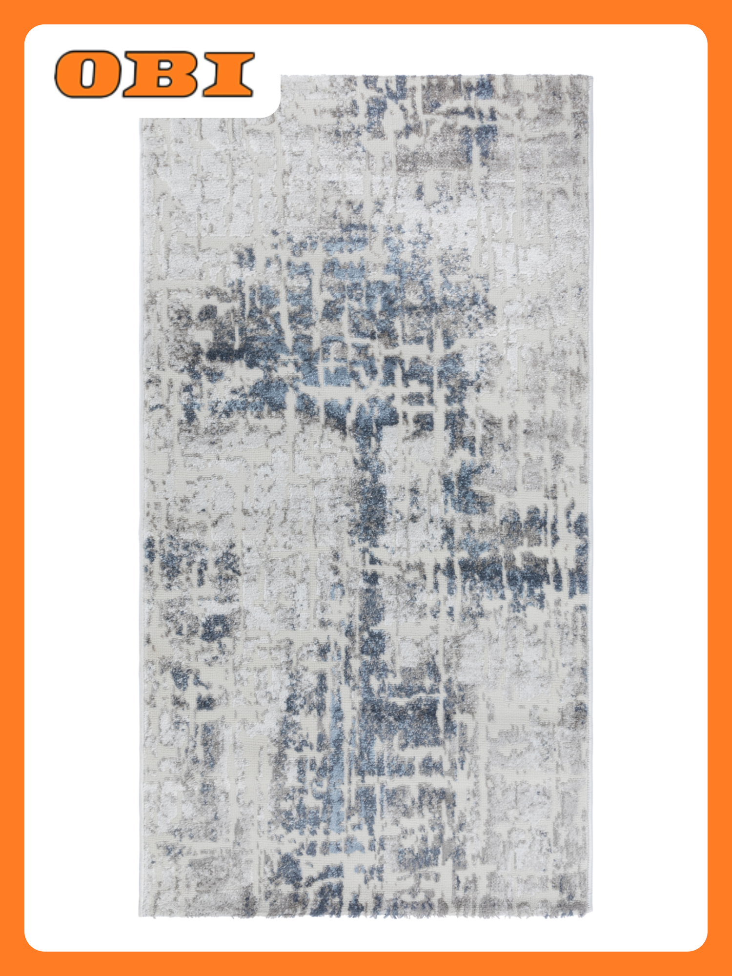 Ковер NELLY 0.8x1.5 м полиэстер/полипропилен хлопок голубой/серый