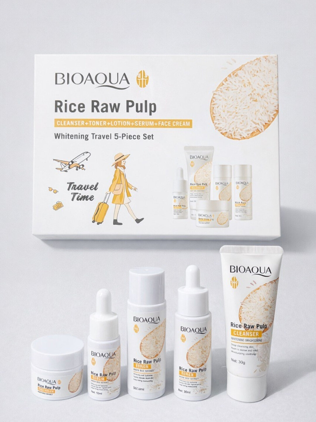 Мини-набор Bioaqua "Все в одном", для лица, гипоаллергенный, белый