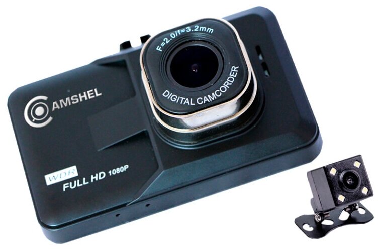 Видеорегистратор Camshel DVR 210, 2 камеры, черный