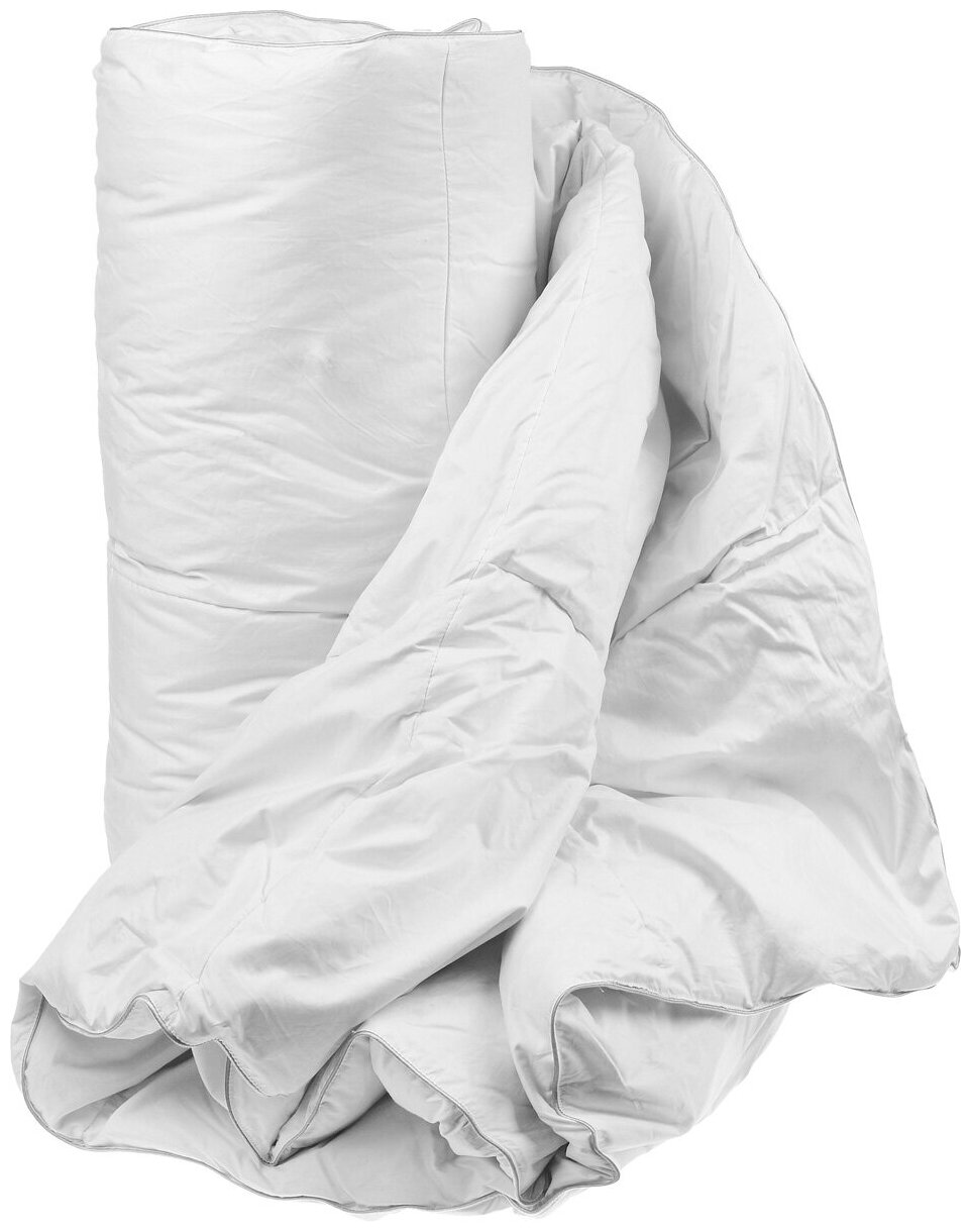 Одеяло «Камилла» теплое двуспальное (172х205) Серый гусиный пух/Тик - фотография № 3