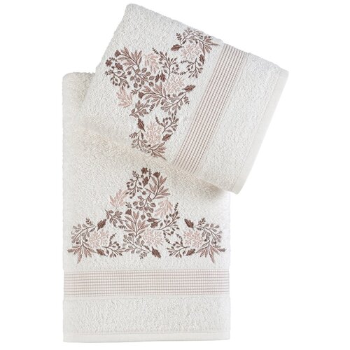 фото Комплект махровых полотенец karna abel кремовый