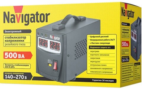 Стабилизатор напряжения Navigator 61 765 NVR-RF1-500 - фотография № 5