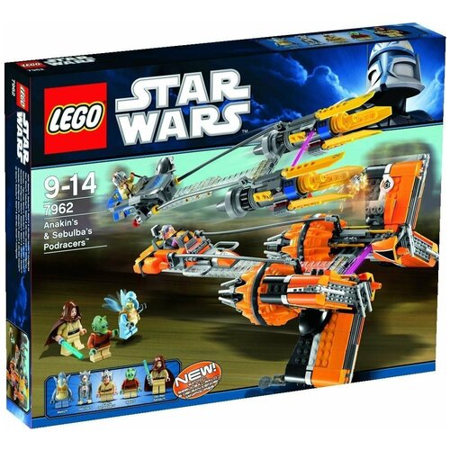 LEGO Star Wars 7962 Гоночные капсулы Анакина и Себулбы, 810 дет. конструктор lego star wars 75281 джедайский перехватчик энакина 248 дет