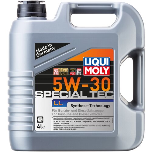 фото Синтетическое моторное масло liqui moly special tec ll 5w-30 4 л