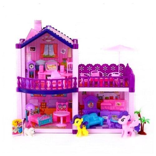 фото Кукольный набор домик для лошадок villa sogno с мебелью и аксессуарами, 38 см, 6812a play smart