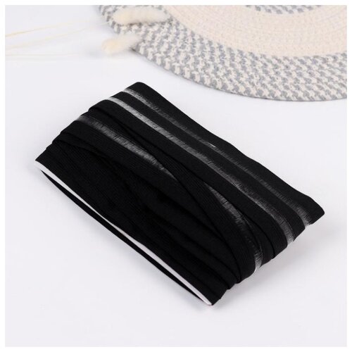 фото Резинка декоративная арт узор с прозрачными вставками, 50 мм, 10 +- 1 м, цвет черный