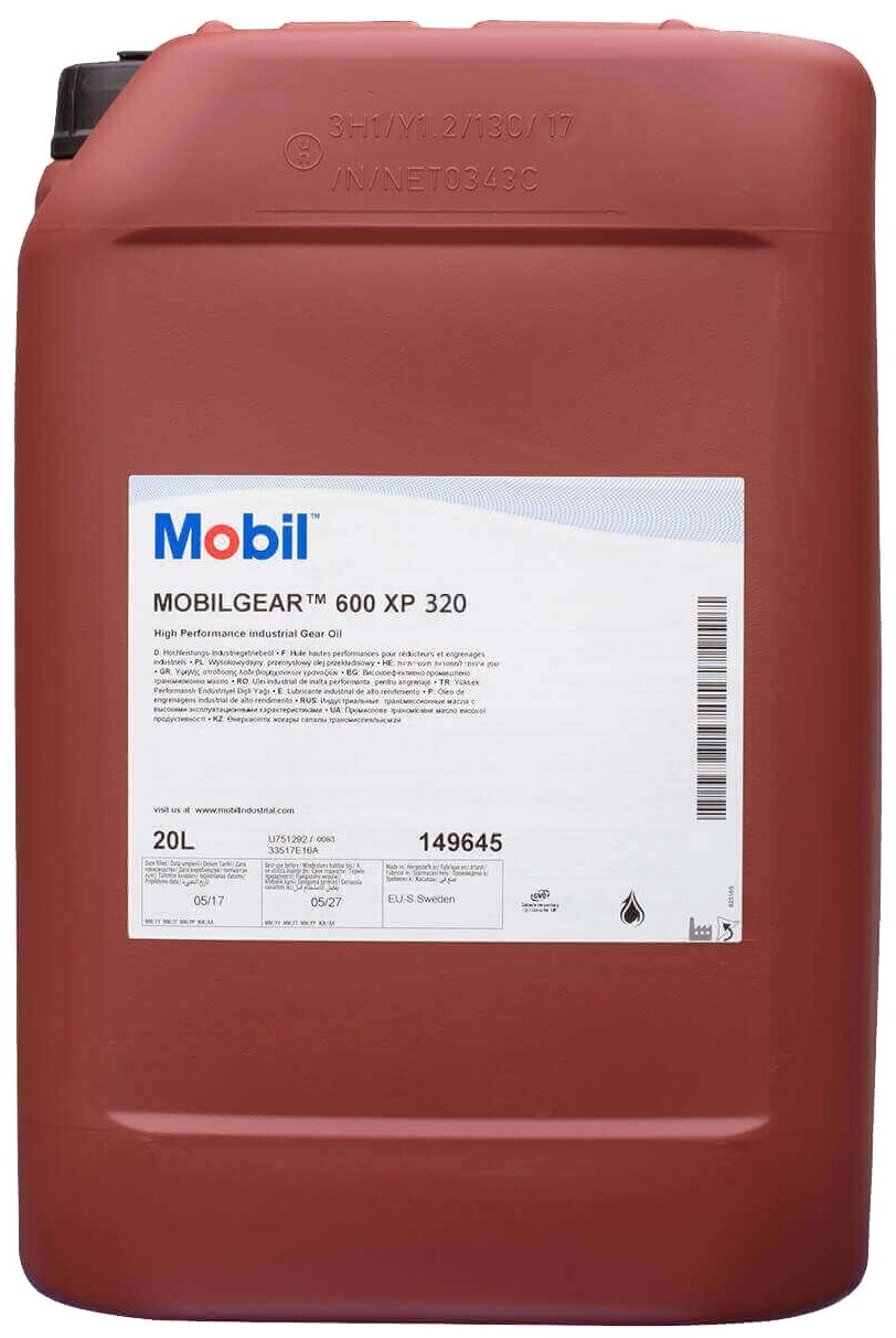 Масло редукторное Mobil MOBILGAER 600 XP 320, 20 л.