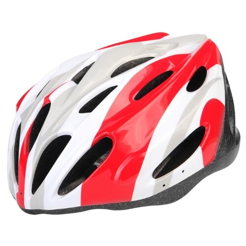 фото Stels, шлем защитный mv-20 (tape) бело-красный