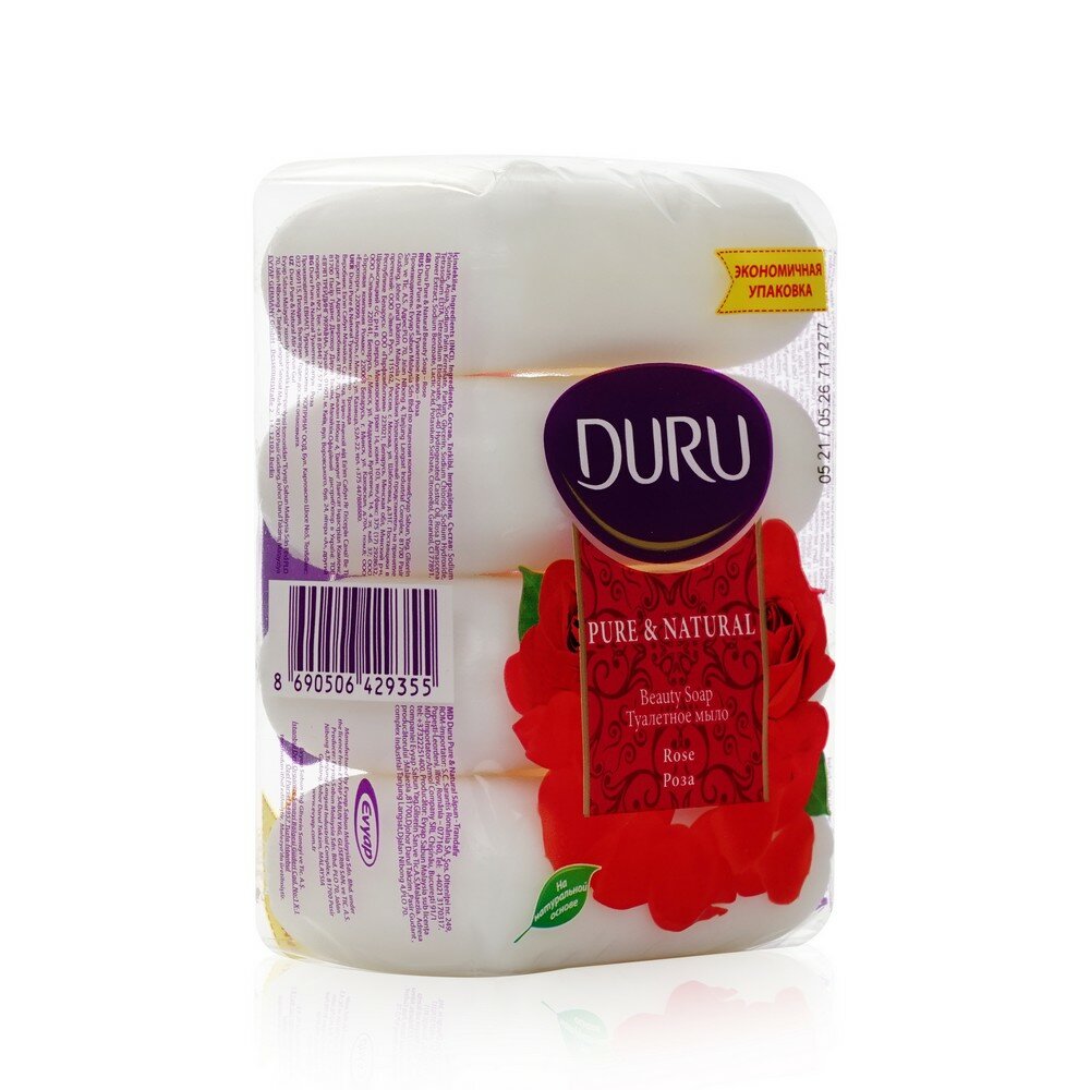Мыло Duru Pure & Natural Роза 85г*4шт Evyap Sabun - фото №12
