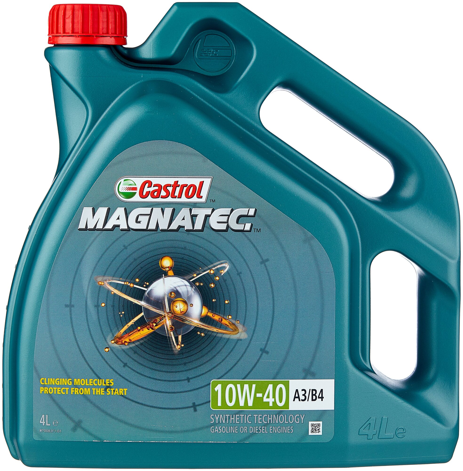 Полусинтетическое моторное масло Castrol Magnatec 10W-40 А3/В4, 4 л, 4 шт.