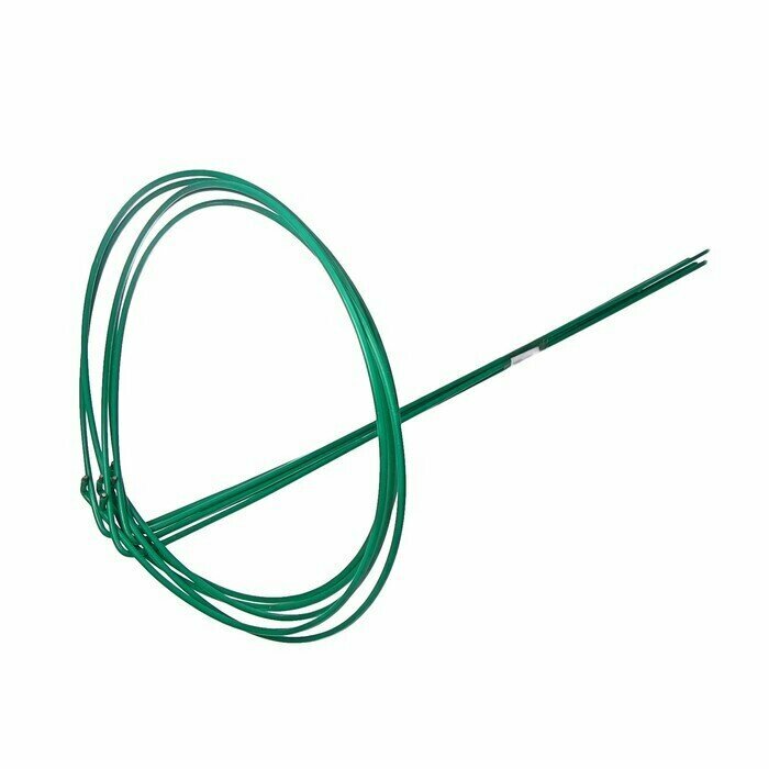 Кустодержатель для цветов, диаметр 30 см, высота70 см, ножка диаметр 0.3 см, металл, зелёный - фотография № 3