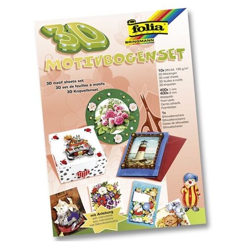 фото 1419 набор 3d мотивов а4, упак./10 листов, folia