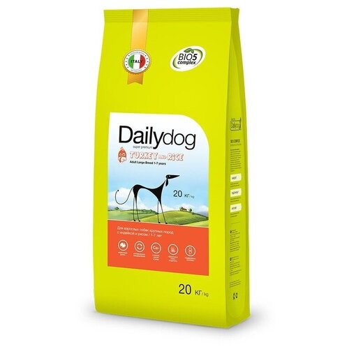 Сухой корм для собак DailyDog индейка, с рисом 1 уп. х 1 шт. х 20 кг (для крупных пород) сухой корм для щенков dailydog индейка с рисом 1 уп х 2 шт х 1 5 кг для мелких пород