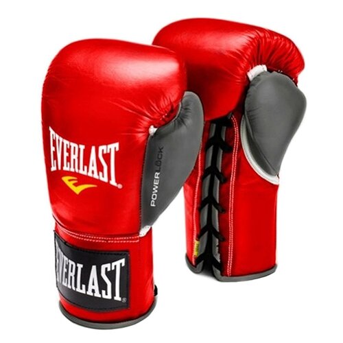 фото Боксерские перчатки everlast powerlock (xl) красный/серый 10 oz