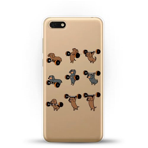 фото Силиконовый чехол спортивные таксы на honor 7s andy & paul