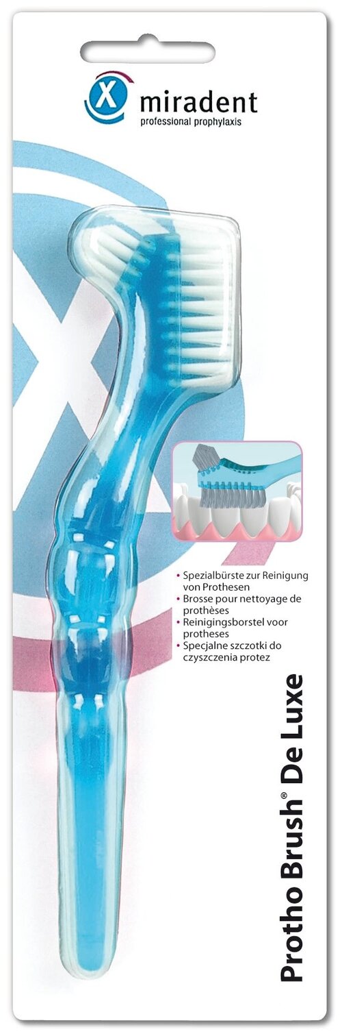Щетка для зубных протезов miradent Protho Brush De Luxe, голубой