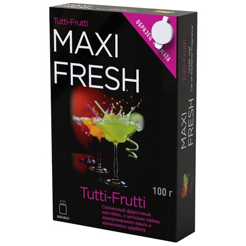 Maxifresh Ароматизатор для автомобиля MF-116 Tutti-Frutti 100 г цитрусовый черный