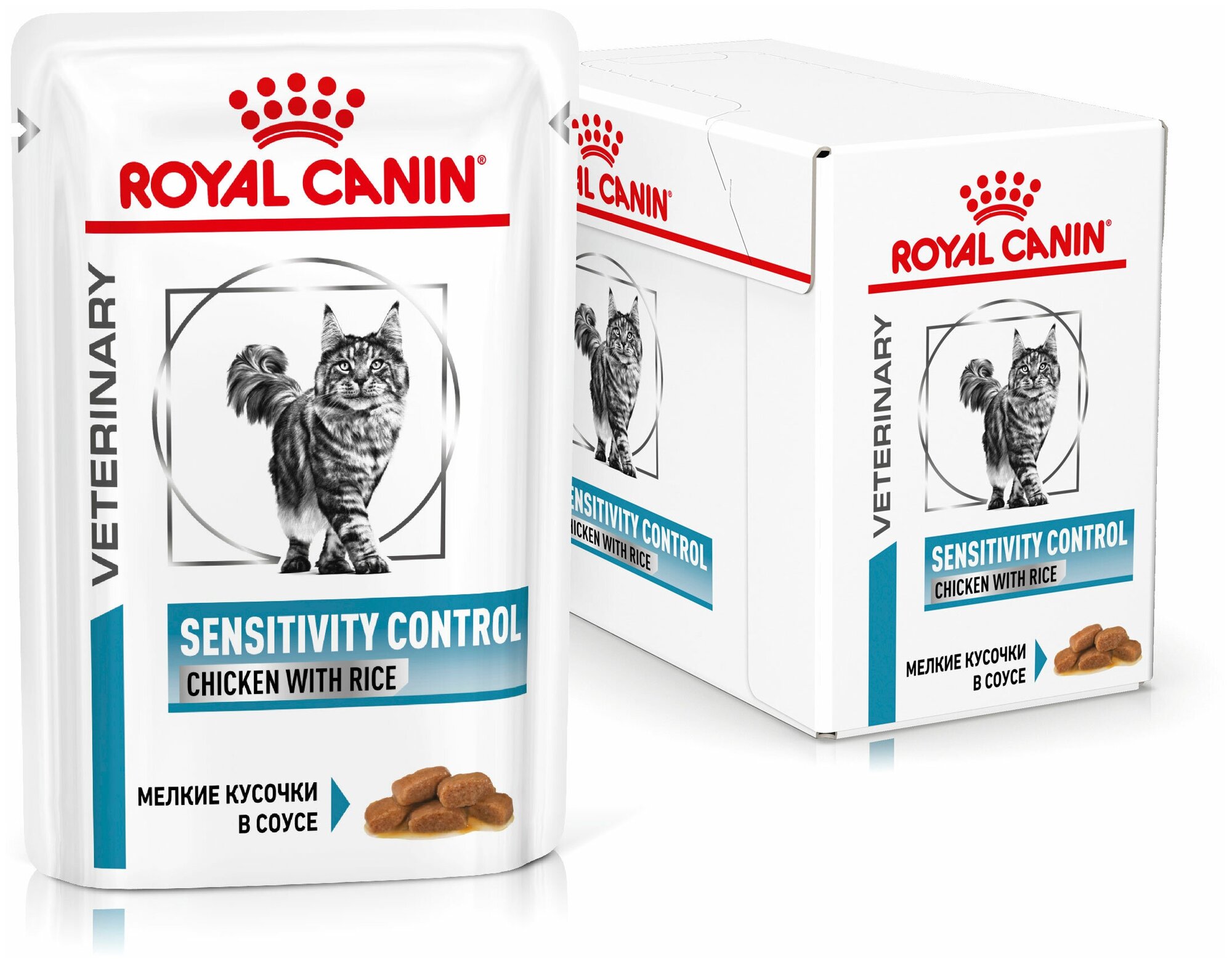 Влажный корм для кошек Royal Canin Sensitivity при проблемах с ЖКТ, при аллергии, с курицей, с рисом 12 шт. х 85 г (кусочки в соусе) - фотография № 1