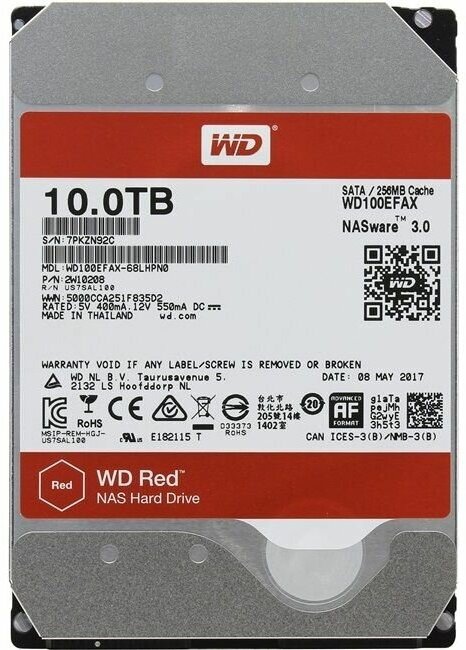 Жесткий диск Western Digital WD Red 10 ТБ WD100EFAX