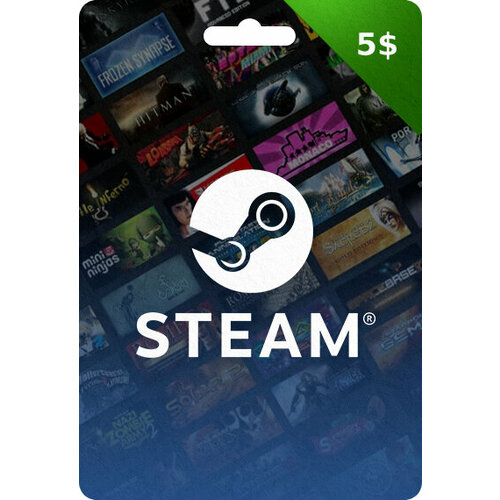 Пополнение кошелька Steam на 5 USD / Код активации США / Подарочная карта Стим / Gift Card 5$ (США) / не подходит для России и Китая подарочная карта для пополнения steam 150 usd сша европа турция аргентина не подходит для россии