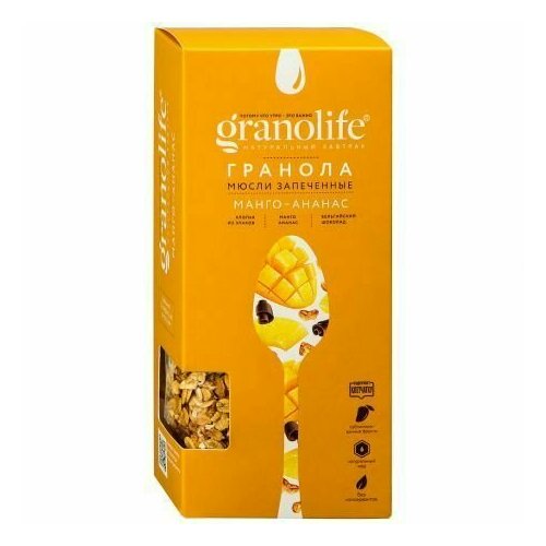 Мюсли GRANOLIFE запеченные манго-ананас, 200 г * 2 шт.