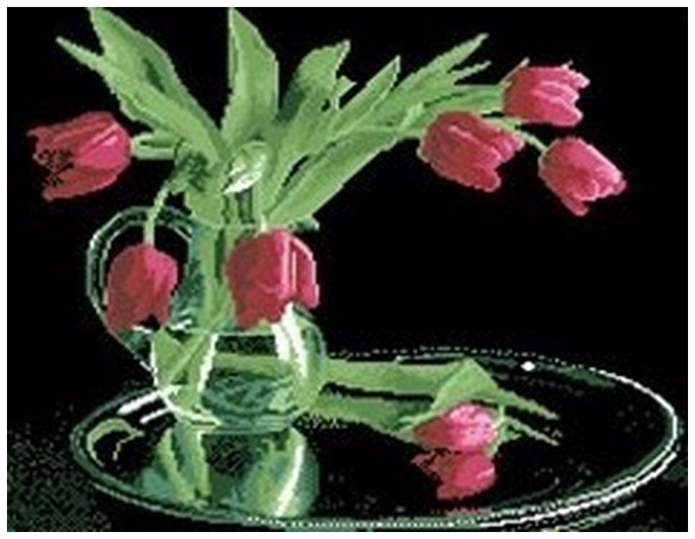 Алмазная мозаика "Нежные тюльпаны", 55x60 см