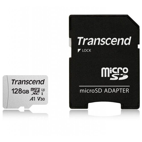 Карта памяти Transcend 300S microSDXC 128Gb UHS-I Cl10 +ад, TS128GUSD300S-A карта памяти transcend microsdxc 300s 256gb ts256gusd300s a