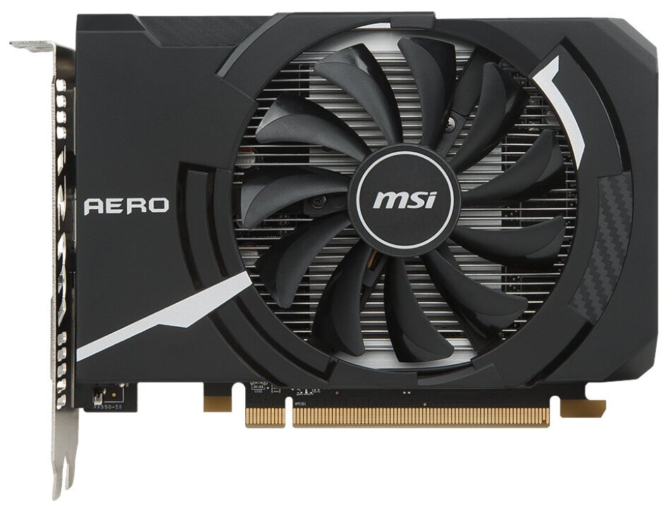 Видеокарта MSI RADEON RX 550, RX 550 AERO ITX 4G OC, 4Gb DDR5, 128bit, DVI/HDMI/DP, 1xFan, RTL