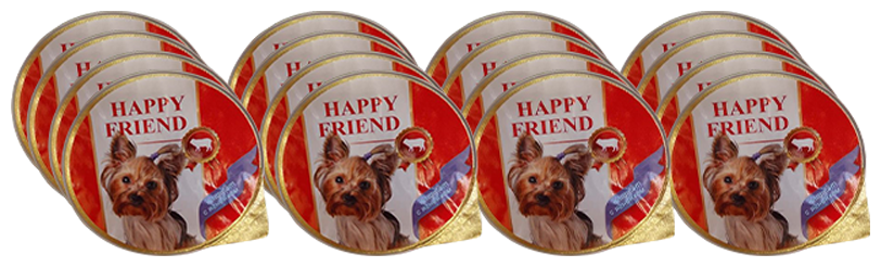 Корм для собак HAPPY FRIEND Паштет с ягнёнком конс. 125г (упаковка - 16 шт)