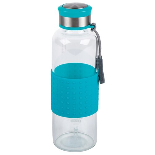 фото Бутылка герметичная из минерального стекла в силиконе 500мл decor