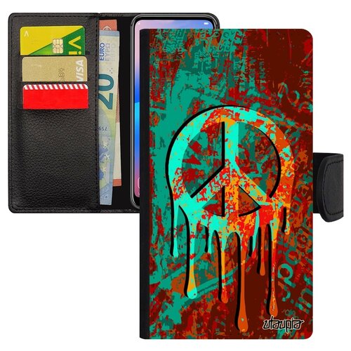 фото Чехол-книжка на смартфон iphone x, "peace and love" рисунок мандала utaupia