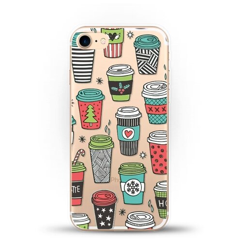 фото Силиконовый чехол новогодний "кофе" на apple iphone 7 andy & paul