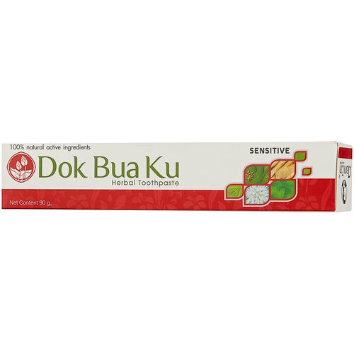 зубная щетка dok bua ku kids toothbrush в ассортименте Зубная паста Twin Lotus Dok Bua Ku Для чувствительных зубов, 90 мл, разноцветный