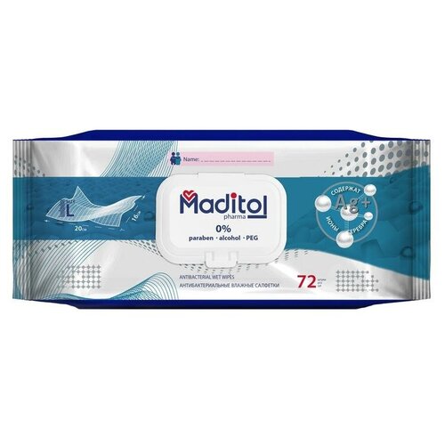 Салфетки влажные Maditol Pharma антибактериальные 72 шт