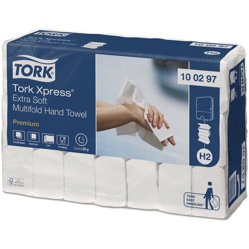 фото Полотенца бумажные лист. tork xpressmultifold premium(m-сл)(н2), 2-слойные, 100л/пач, 21,2*34, белые, ультрамягкие ( артикул 228706 )