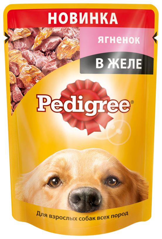 Pedigree Паучи для взрослых собак всех пород с ягненком в желе 85г 10222591 0,085 кг 43500 (58 шт)