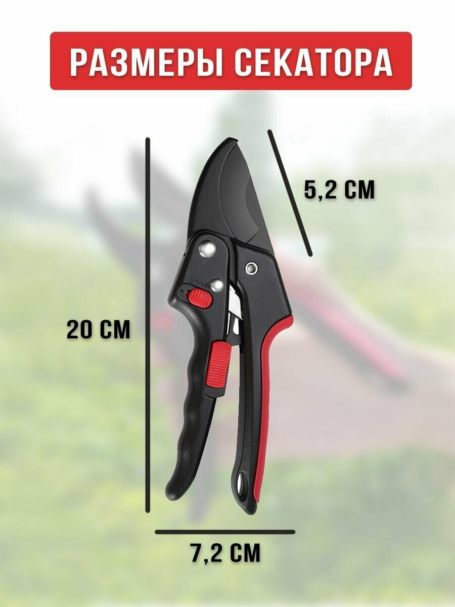 Секатор садовый с храповым механизмом срез до 25мм для сучков, цветов. Секатор Кусторез профессиональный. - фотография № 4