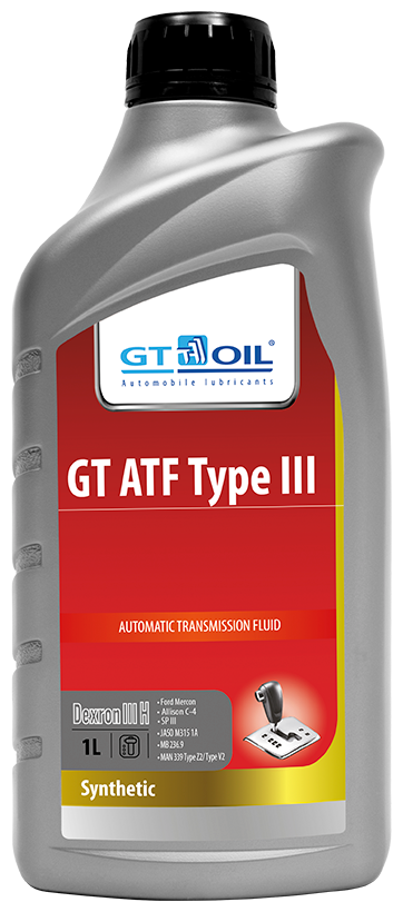 Масло трансмиссионное gt oil 1л синтетика gt atf type iii dexron iii